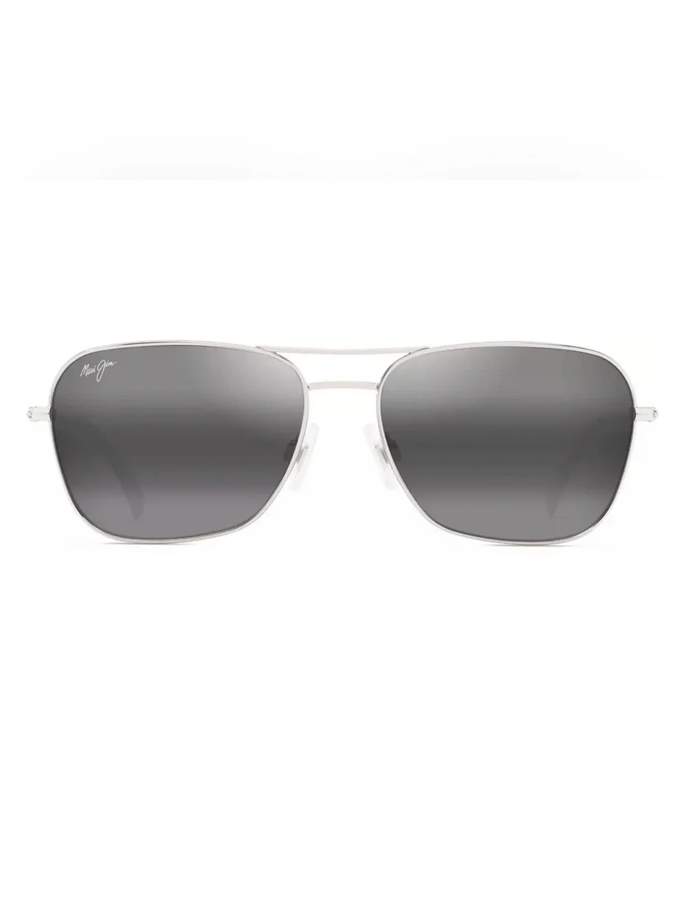 Maui Jim Na’auao Sunglasses Silver Frame Neutral Grey Polarized MauiPure Lens